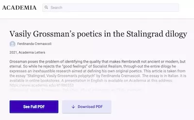 Vasily Grossman’s poetics in the Stalingrad dilogy